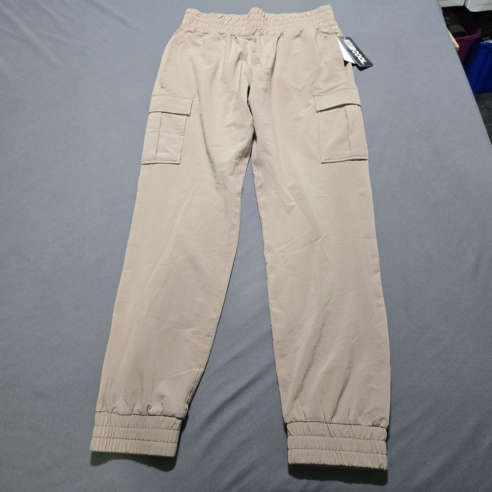 new 32 Degrees Cool Cargo Jogger Pants Womens Small Beige Tan Elastic Waist - Picture 1 of 7